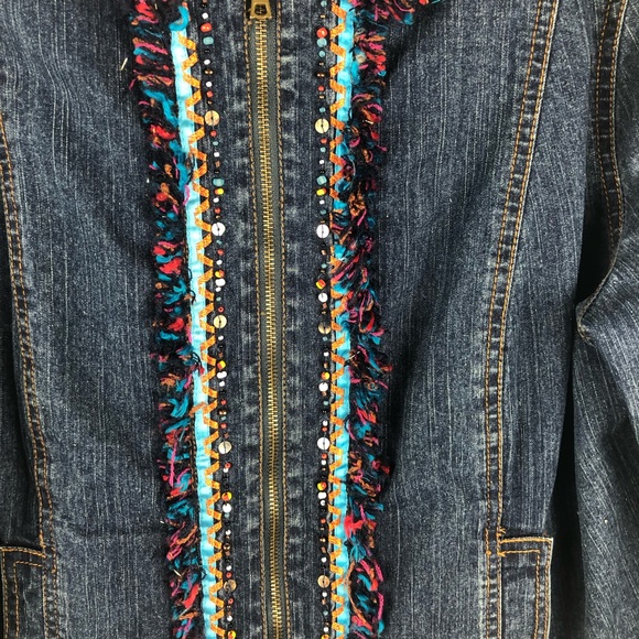 Ruby Rd. Jackets & Coats Ruby Rd Denim Jacket Confetti Zipper Front